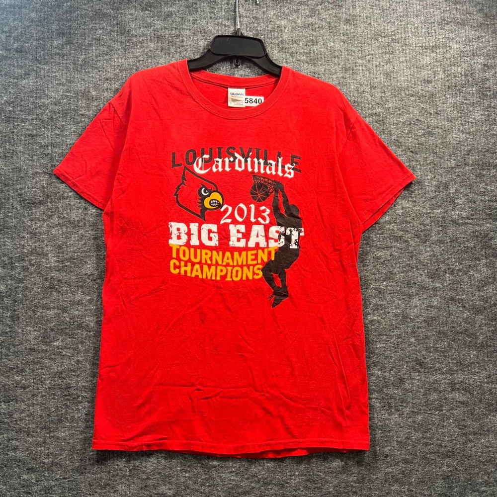 Louisville Cardinals 2013 Big East Tournament Champions Red T-Shirt Mens Medium